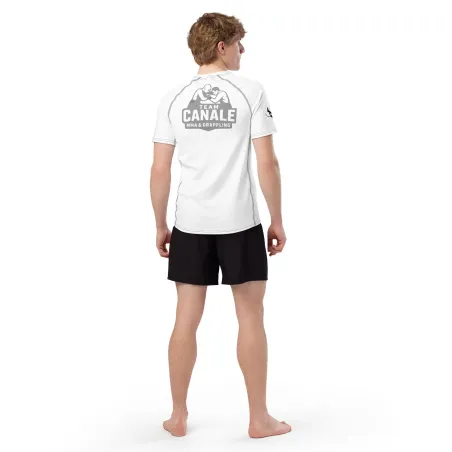 Rash Guard Uomo Maniche Corte Bianca/Argento - Team Canale
