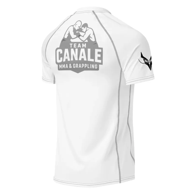 Rash Guard Uomo Maniche Corte Bianca/Argento - Team Canale