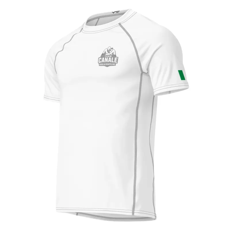 Rash Guard Uomo Maniche Corte Bianca/Argento - Team Canale