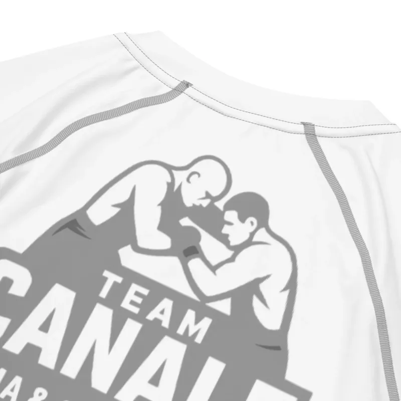 Rash Guard Uomo Maniche Corte Bianca/Argento - Team Canale