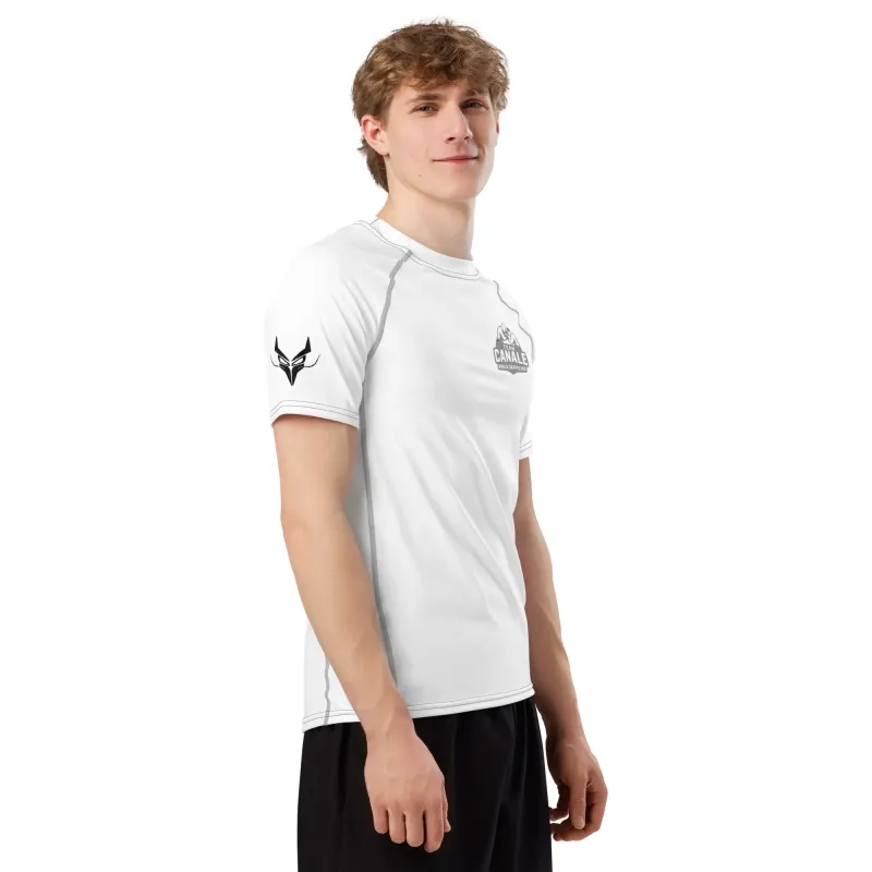 Rash Guard Uomo Maniche Corte Bianca/Argento - Team Canale