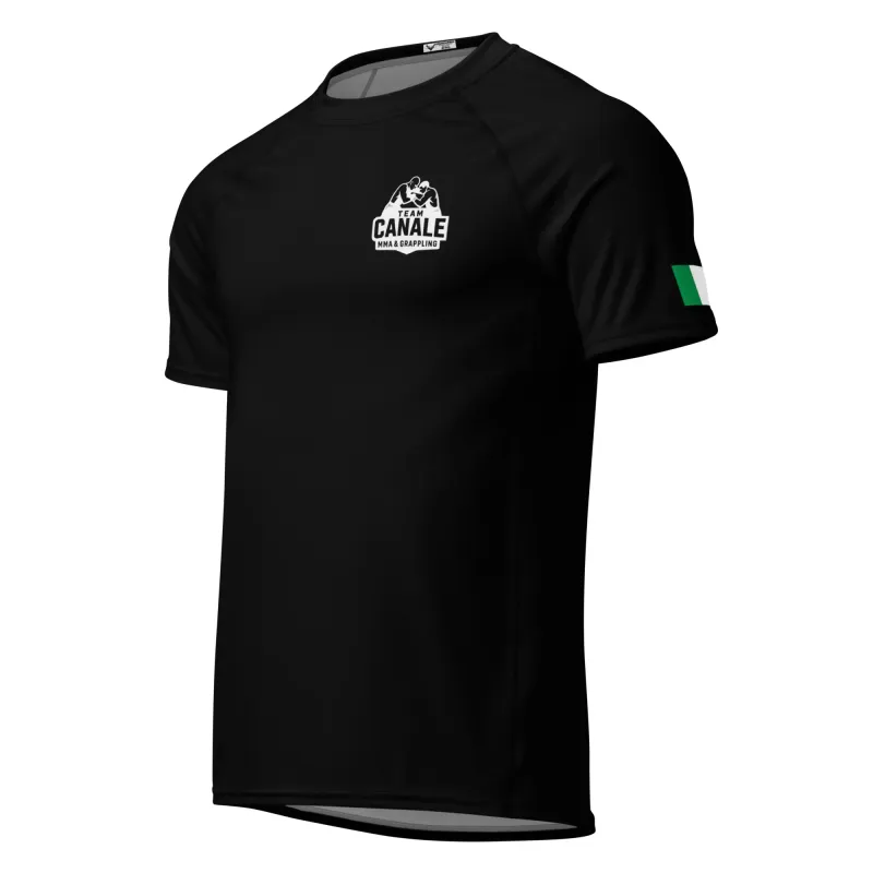 Rash Guard Uomo Mani Corte Nero/Bianco Team Canale