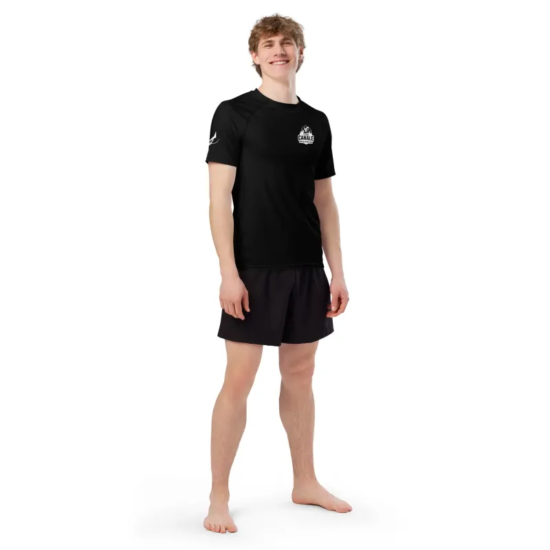 Rash Guard Uomo Mani Corte Nero/Bianco Team Canale