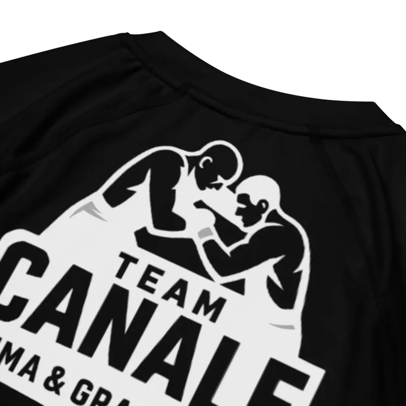 Rash Guard Uomo Mani Corte Nero/Bianco Team Canale