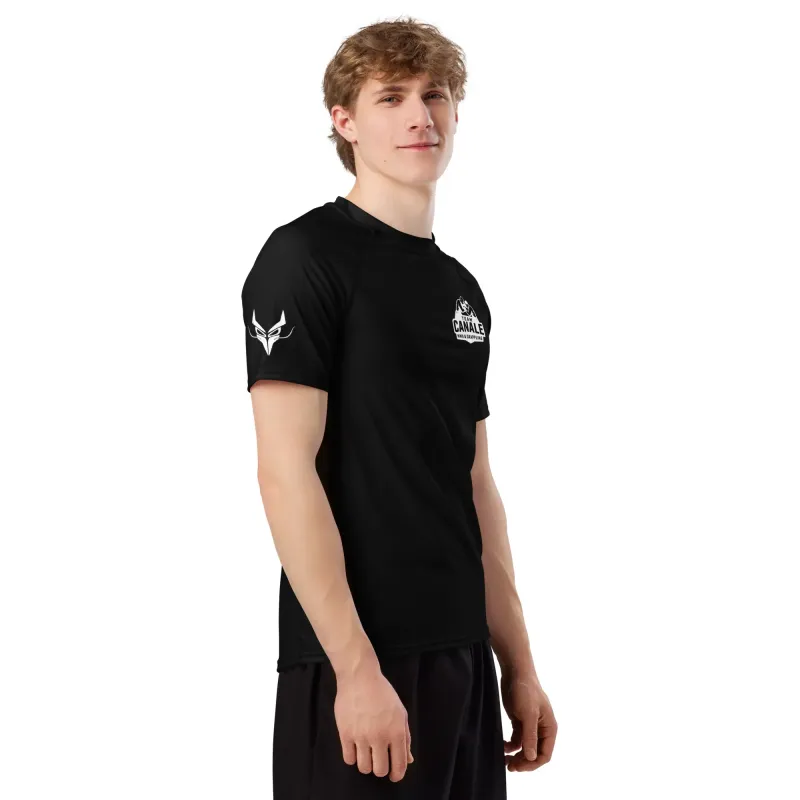 Rash Guard Uomo Mani Corte Nero/Bianco Team Canale