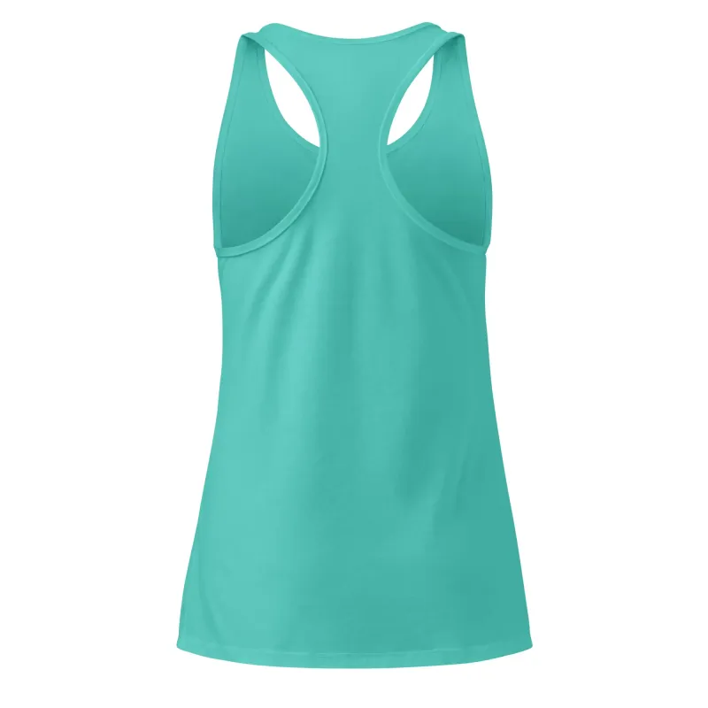 canotta sportiva donna DRACONES blu Tahiti, vista posteriore racerback