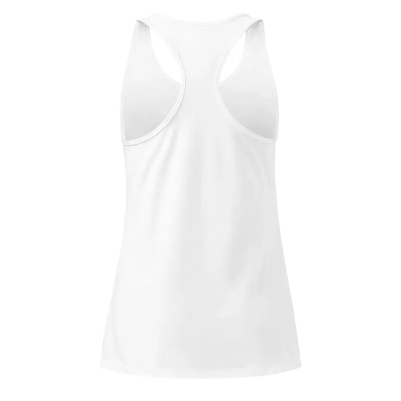 canotta sportiva donna DRACONES bianca, vista posteriore racerback