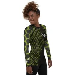 Rashguard HiveFlow vista angolare, vestibilità slim
