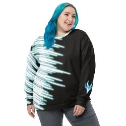 Felpa CryoBlaze DRACONES indossata da donna, vista frontale, design sportivo e dinamico.