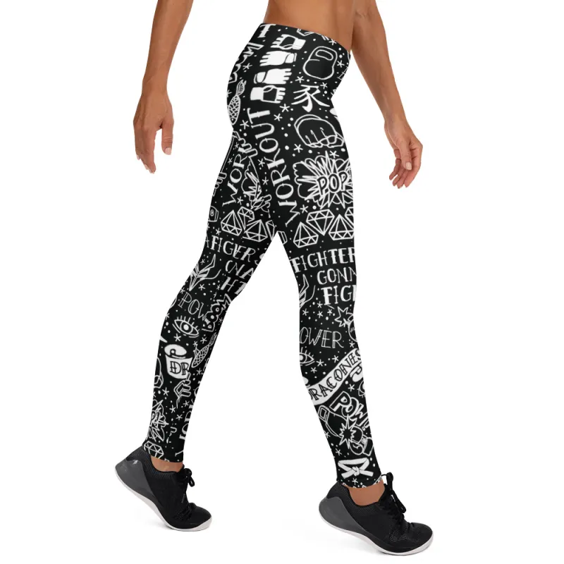 Leggings InkBlaze Shadow | UPF 50+ Protection | DRACONES