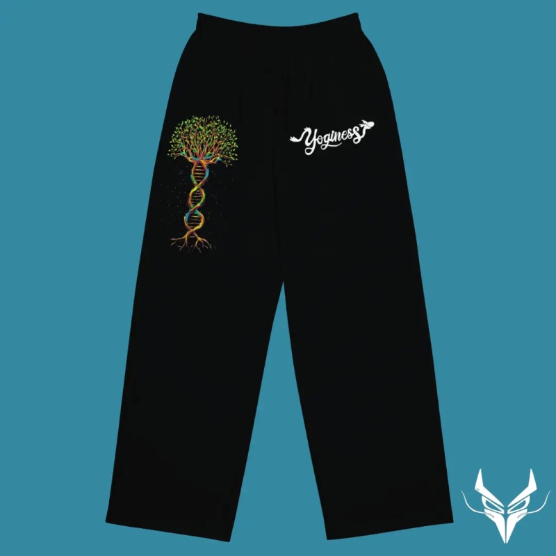 'L'Albero della Vita' sui pantaloni a gamba larga di Yoginess, simbolo di crescita e connessione con la natura