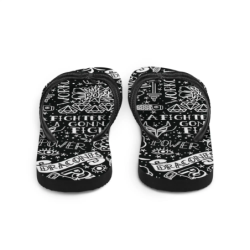 Infradito DRACONES InkBlaze Shadow – vista frontale con grafica street bianco e nero