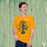 T-shirt 'Life Alchemy' colore oro di Yoginess, dove lusso incontra il design ispirato alla natura.