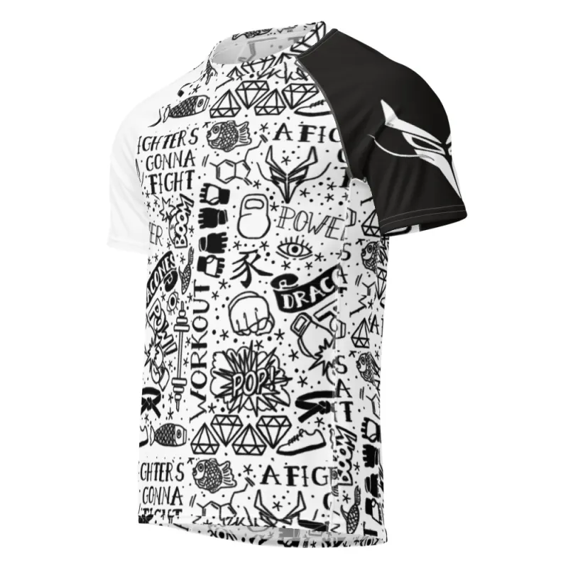 InkBlaze Light Men’s Rashguard – Short Sleeve, DRACONES Design