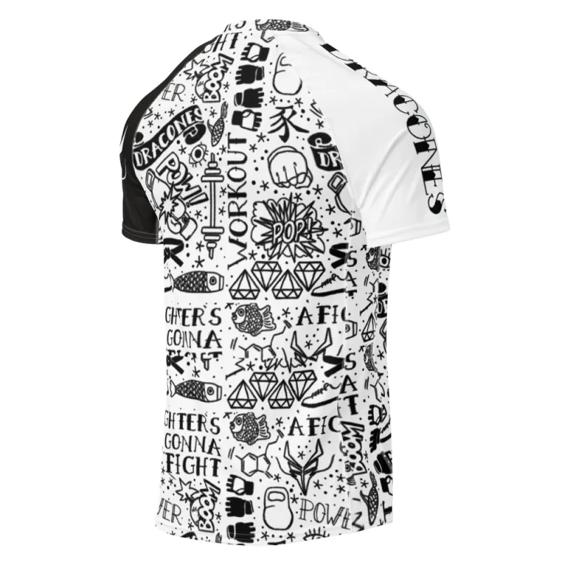 InkBlaze Light Men’s Rashguard – Short Sleeve, DRACONES Design