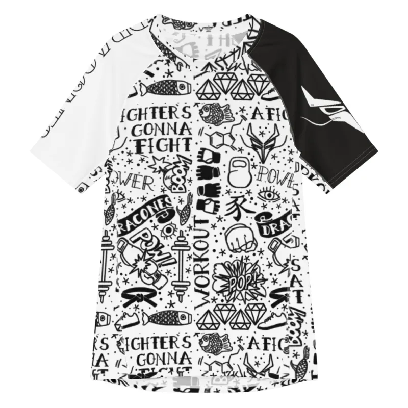 InkBlaze Light Men’s Rashguard – Short Sleeve, DRACONES Design