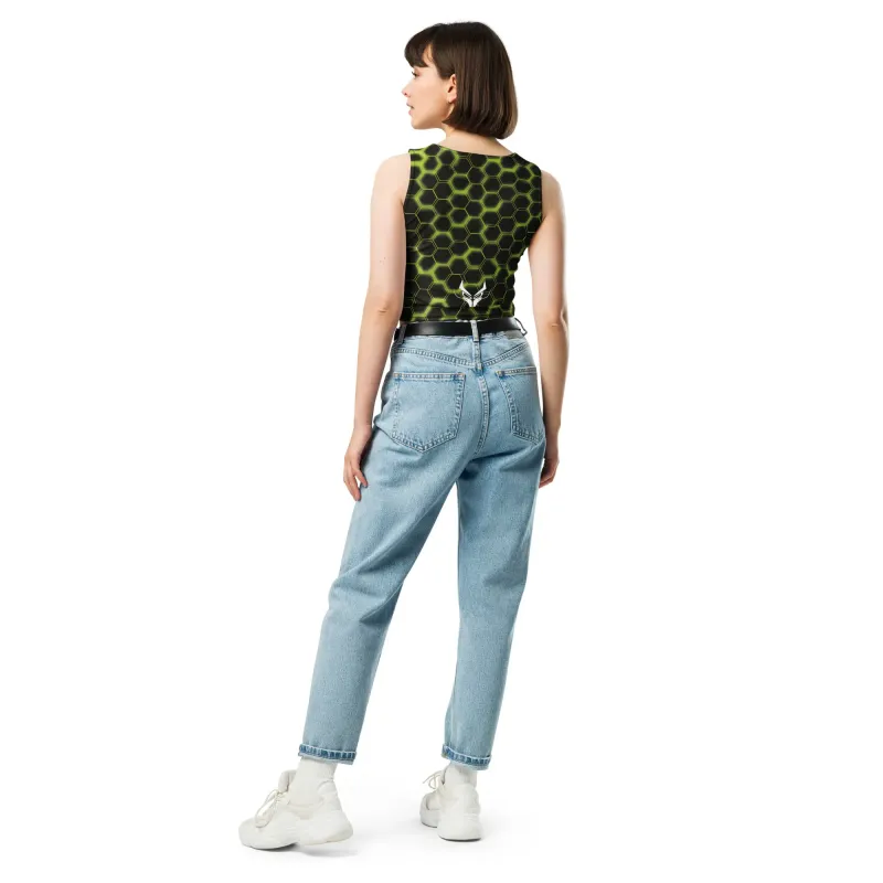Crop Top HiveMotion – Design Esagonale XL by Elisa Salvioni