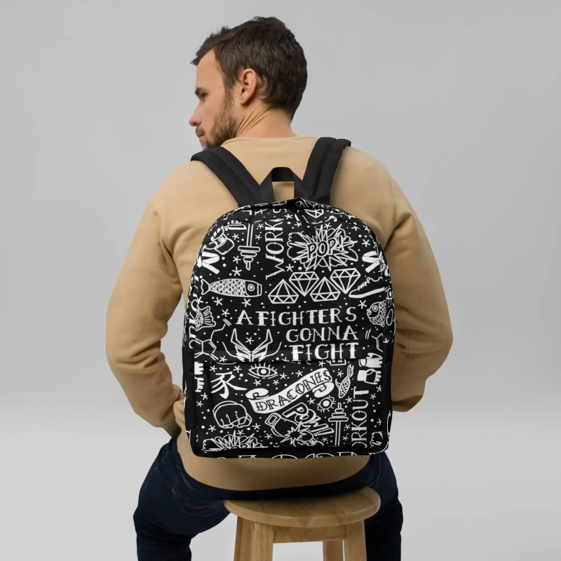   dettagli del fondo con logo DRACONES e pattern pop art.