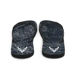 Yugen Eclipse Unisex Flip-Flops – Dark Design by Elisa Salvioni