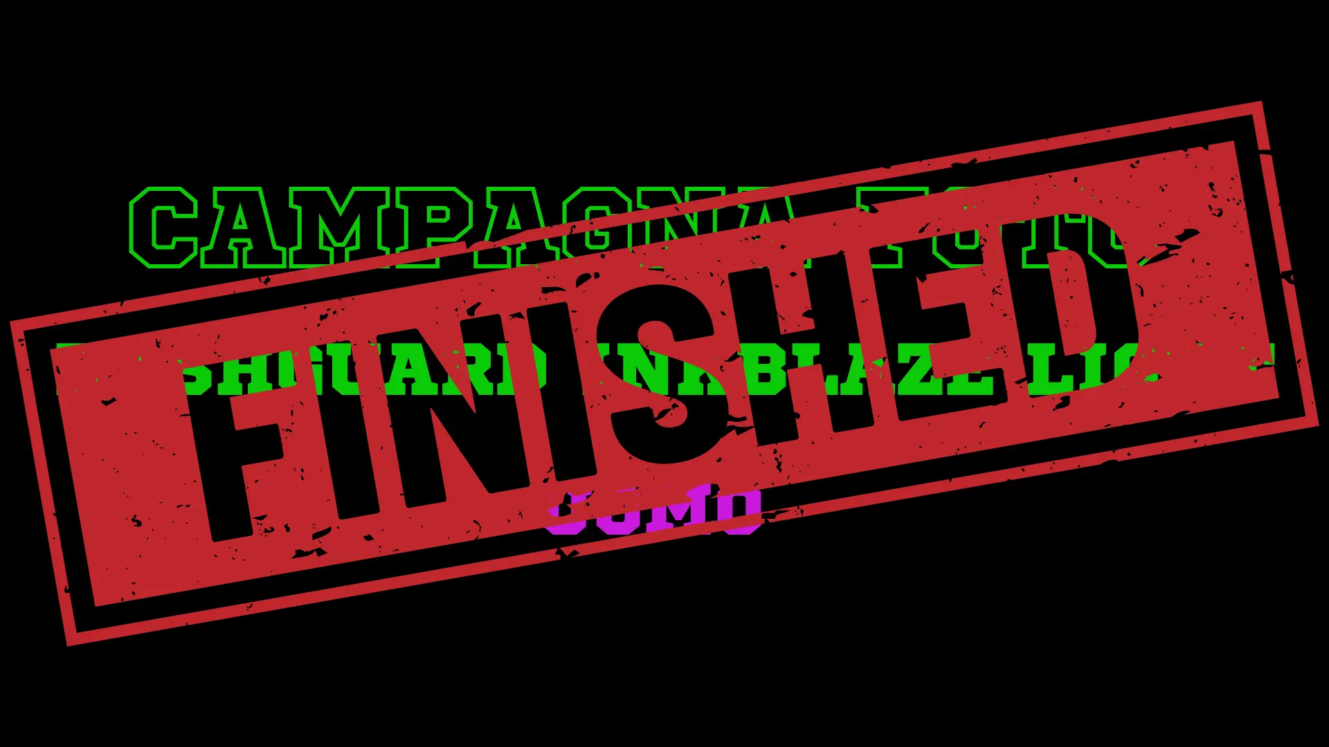 Copertina della campagna UGC dedicata alla Rashguard Uomo InkBlaze Light. La scritta 'FINISHED' indica che la campagna è terminata.