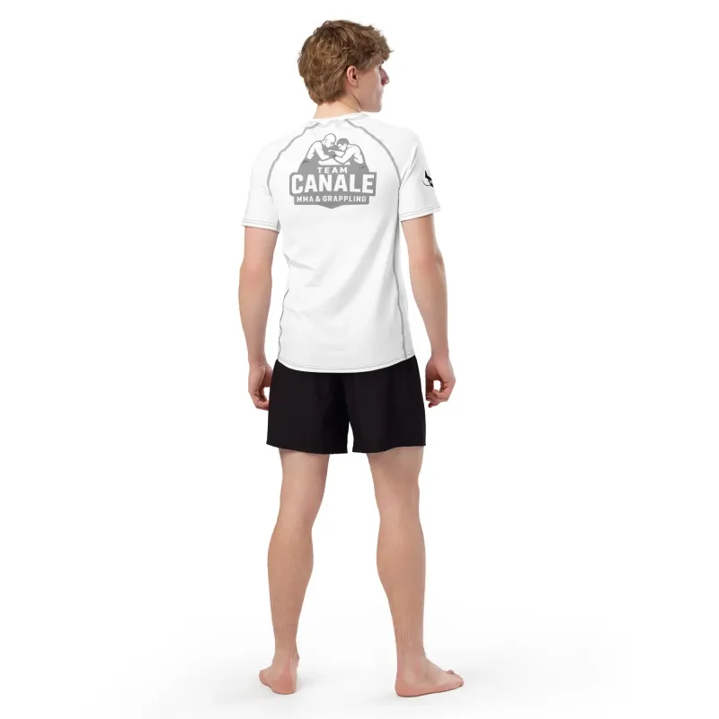 Rash Guard Uomo Maniche Corte Bianca/Argento - Team Canale