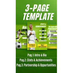 Media kit per calciatori, 3 pagine Canva modificabili per presentarsi a sponsor e brand