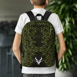Zaino Hivepack indossato, vista posteriore