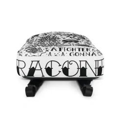 Base dello zaino InkBlaze Light, con il logo DRACONES e dettagli grafici in stile urban pop.