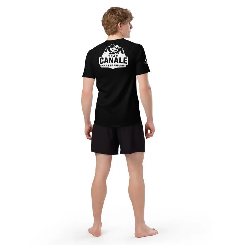 Rash Guard Uomo Mani Corte Nero/Bianco Team Canale