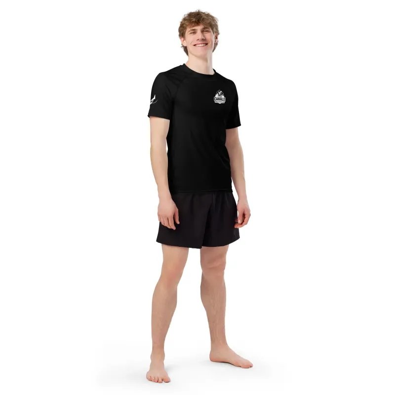 Rash Guard Uomo Mani Corte Nero/Bianco Team Canale